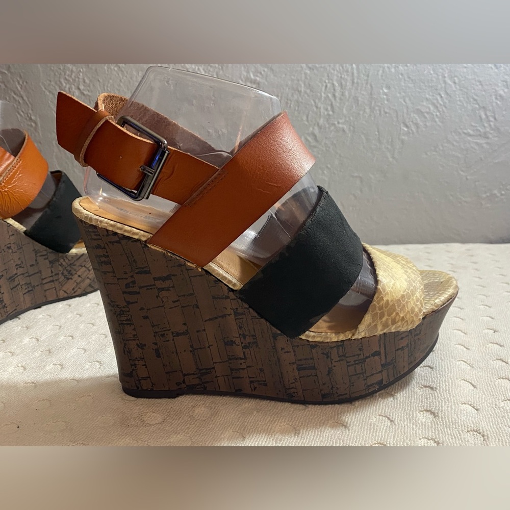Mossimo Supply Co Women's Wedges heels shoes Brown, Faux Animal Print and Black